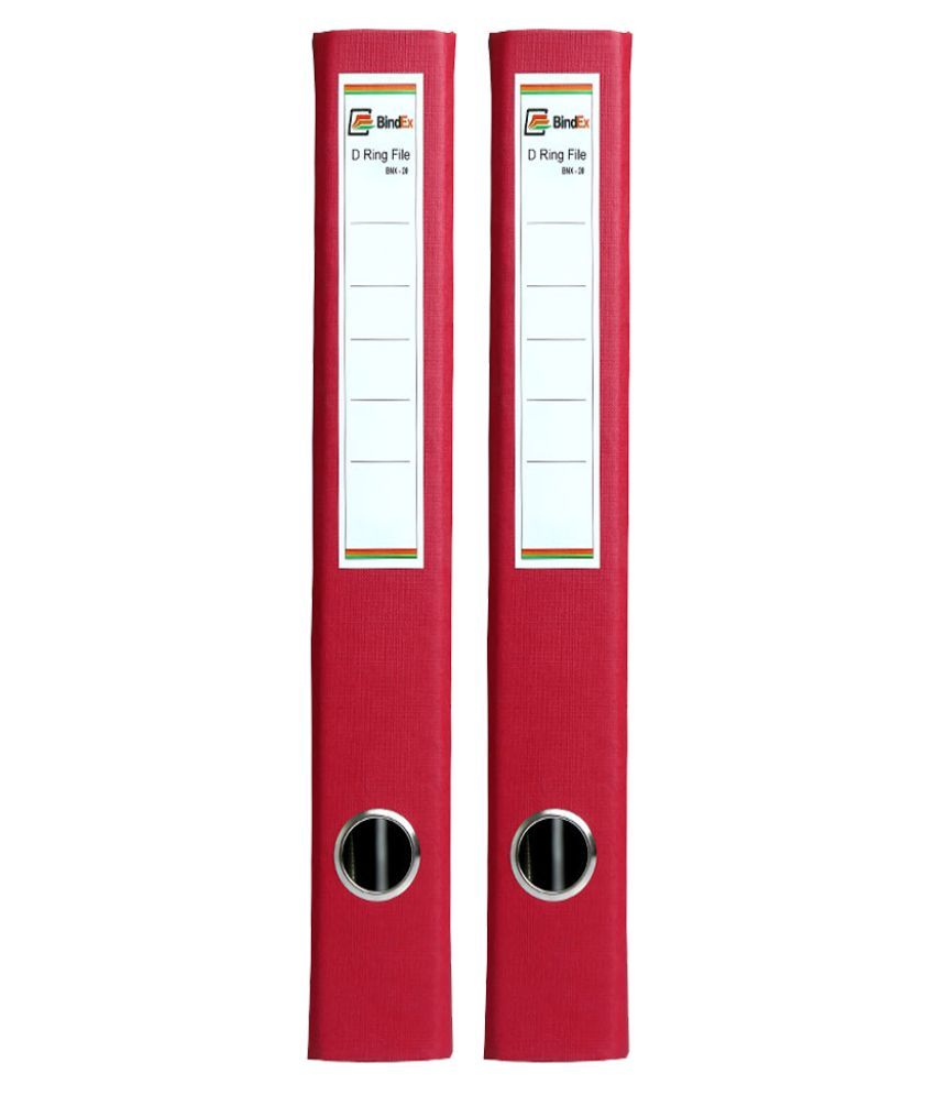 BindEx Premium Quality Office D Ring Binder (Red) Pack of 2 Best for