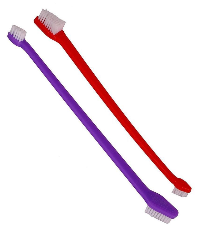 JSK Cleaning Dental Toothbrush Set of 2 Double Headed, for Dogs Cats Puppy