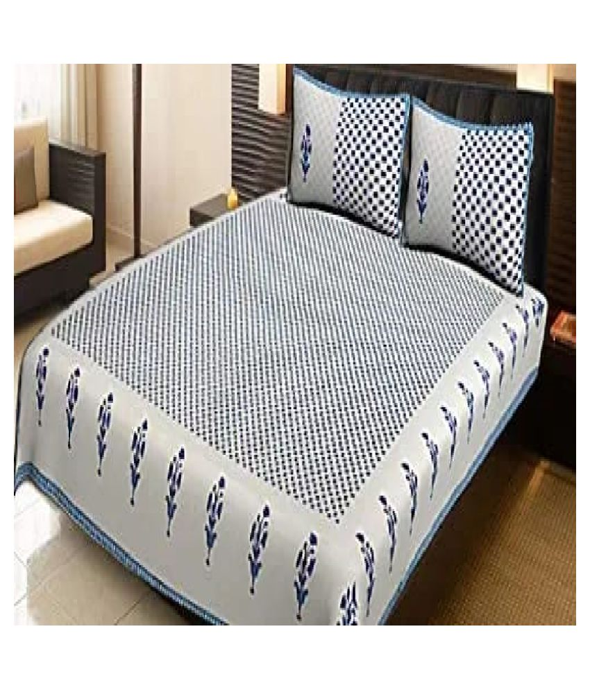 openkart shopping Cotton Double Bedsheet with 2 Pillow Covers ( 254 cm