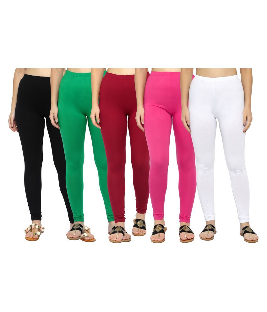 Myo Cotton Lycra Pack of 5 Leggings Price in India Buy Myo Cotton