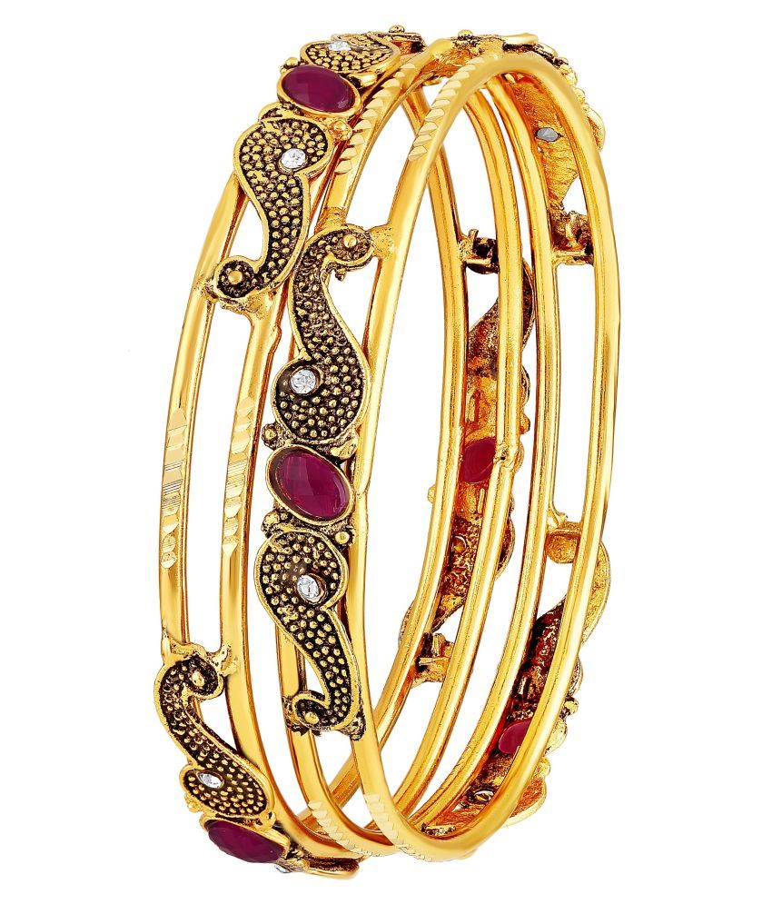     			Asmitta Traditional Oxidised Gold toned Set of 2 Bangle Set For Women