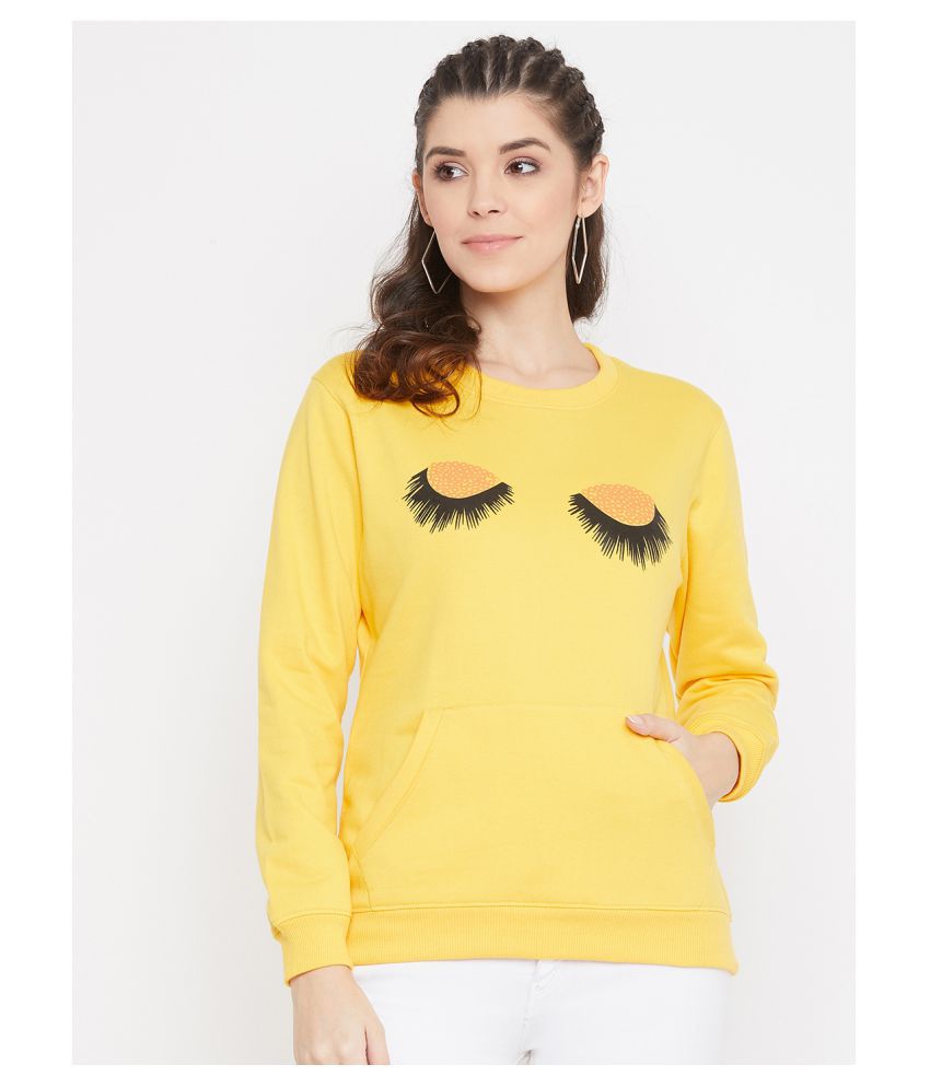     			BISHOP COTTON Cotton Yellow Non Hooded Sweatshirt