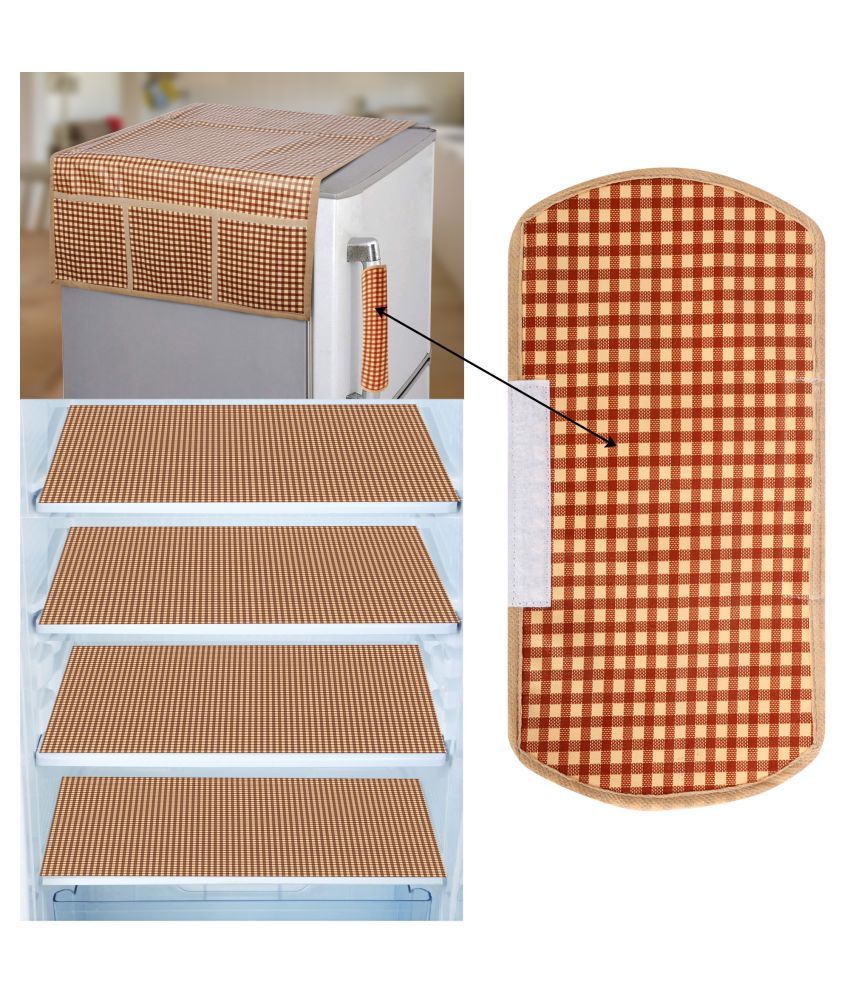     			E-Retailer Set of 6 PVC Brown Fridge Top Cover