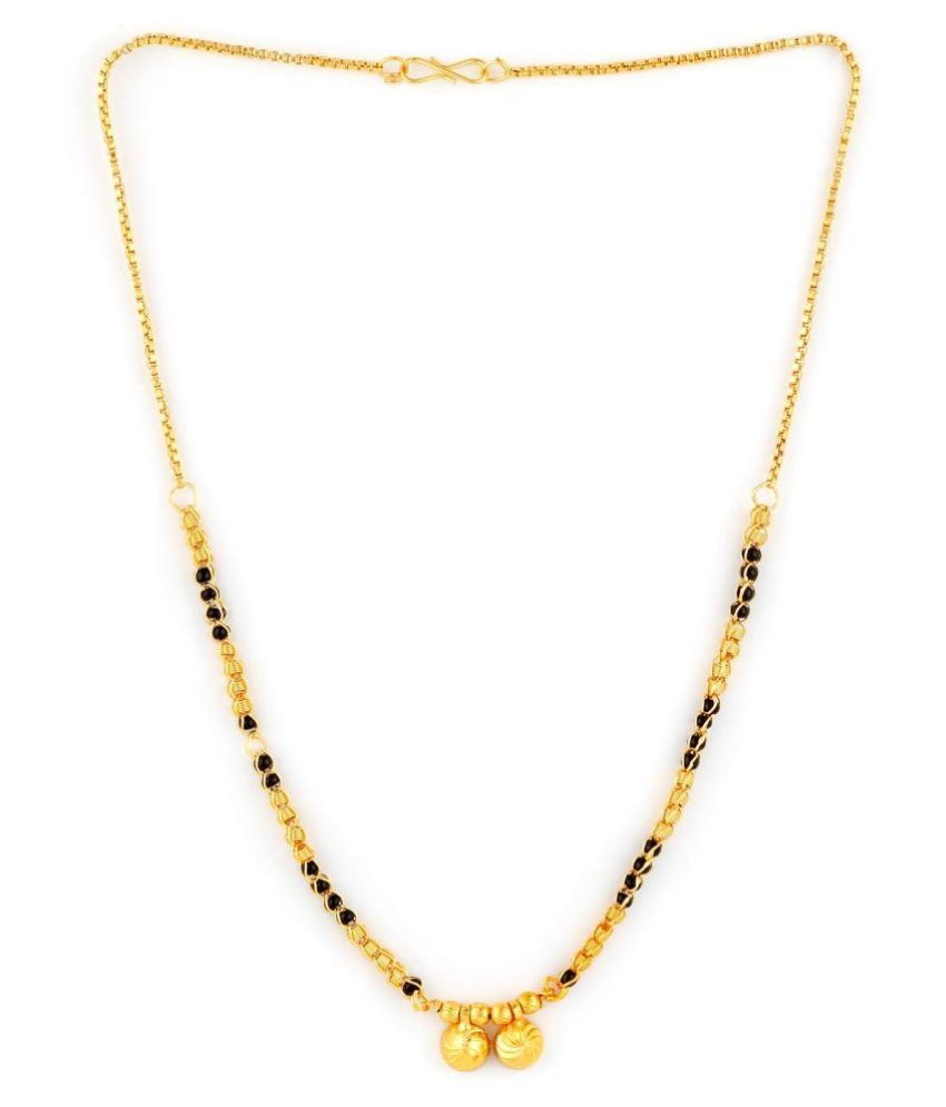     			SHANKHRAJ MALL GOLD BLACK SHORT MANGALSUTRA FOR WOMEN-100132