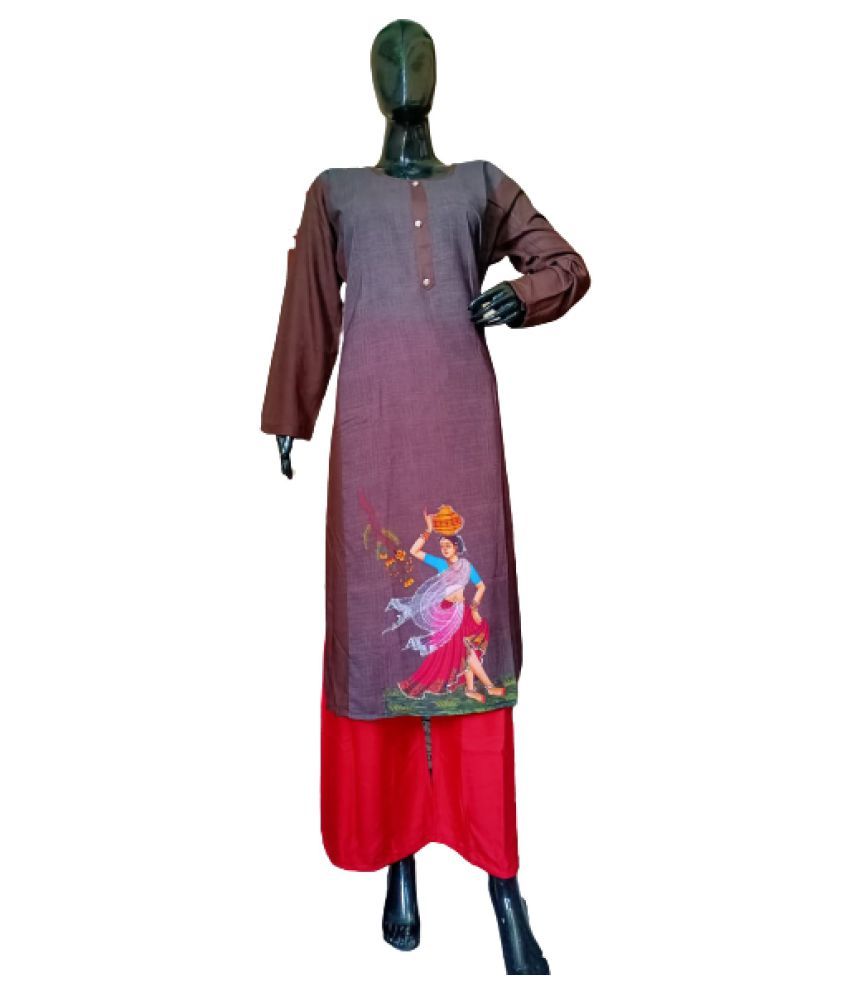     			BBQSTYLE - Multicolor Rayon Women's Straight Kurti