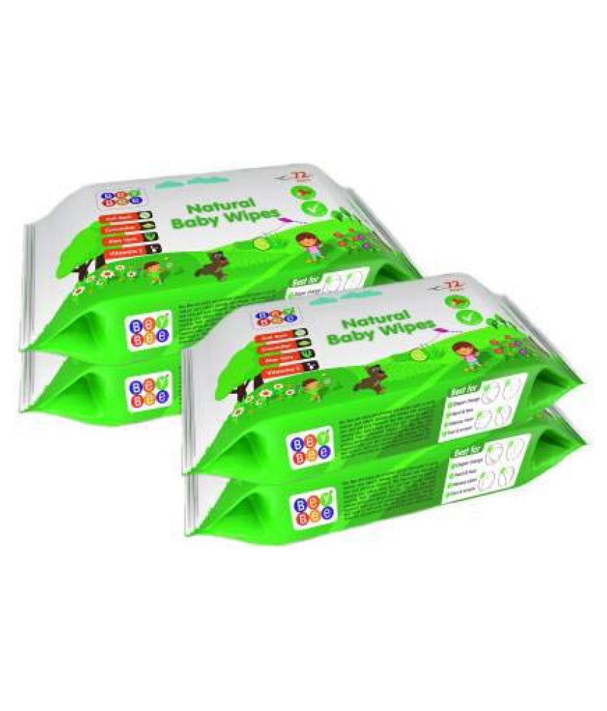 BeyBee Cucumber and Aloe Vera Baby Wet Wipes Combo Offer (72 Wipes) (Pack of 4)
