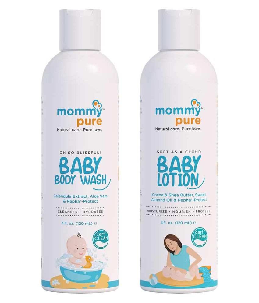 MommyPure Baby Skincare Combo with Tear-Free Body Wash (120ml) & Baby Body Lotion (120ml)
