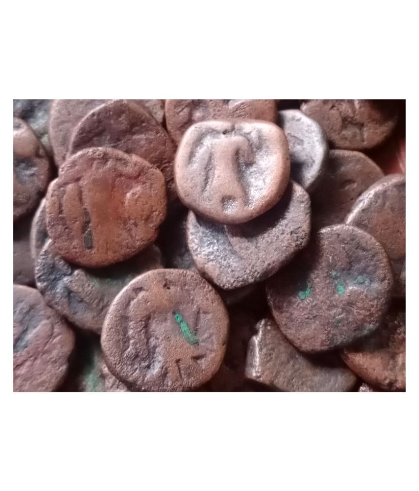     			50 Pieces Lot - KUSHANA KUSHAN - VASUDEVA [ 195 - 400 A.D.] around 1800 Years old - DRACHM  [ 4.5 - 5.0  grams ] - Ancient india