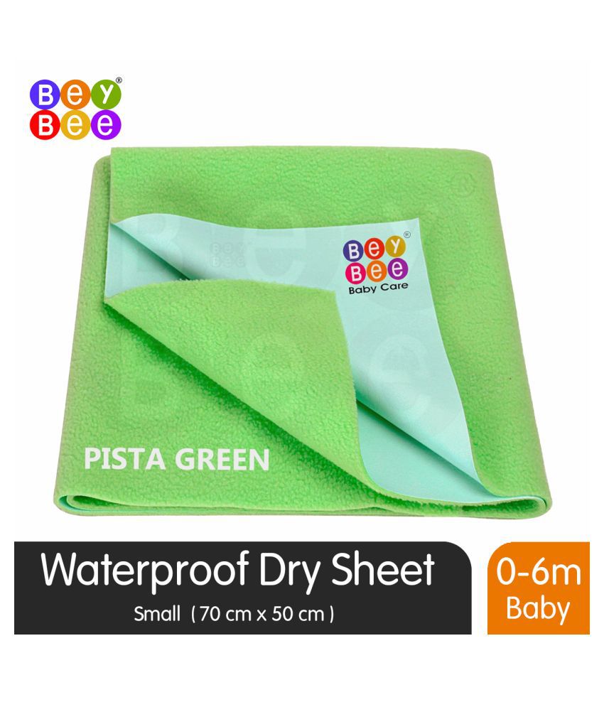     			BeyBee Waterproof Rubber Sheet (Small (50cm X 70cm), Light Green)