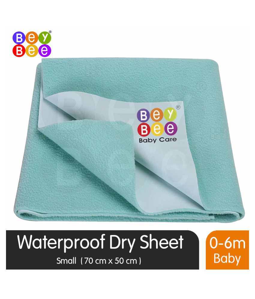    			BeyBee Waterproof Baby Dry Sheet (Small (50cm X 70cm), Sea Green)