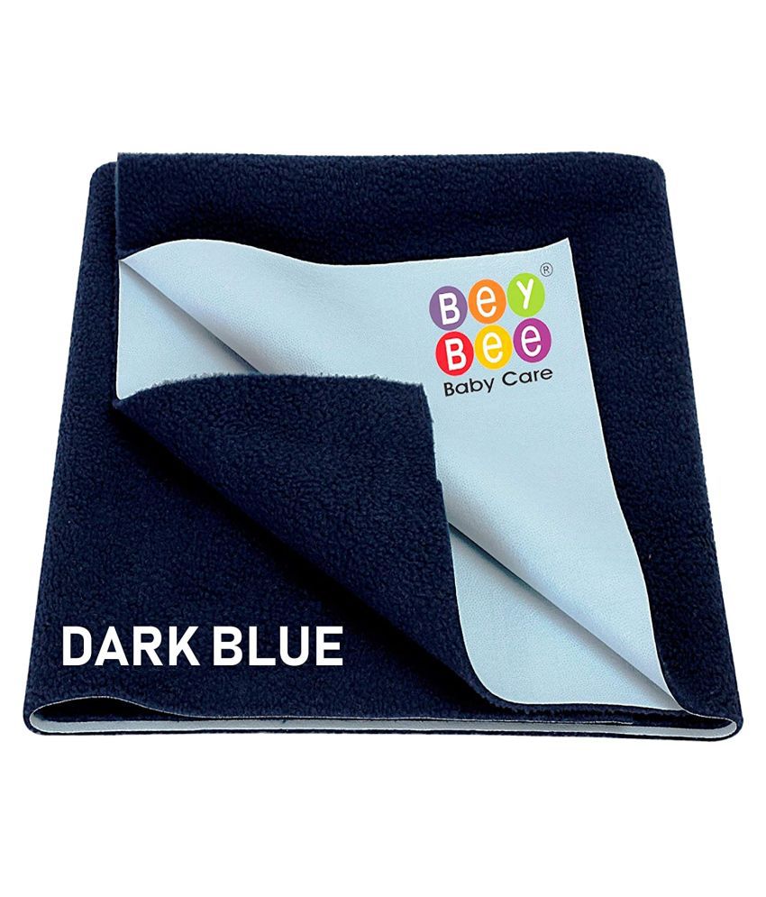     			BeyBee Waterproof Baby Bed Protector Dry Sheet for Born Babies (Medium (100cm X 70cm), Dark Blue)