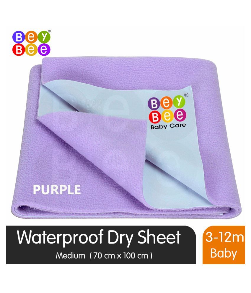     			BeyBee Bed Protector Sheet (Medium (100cm X 70cm), Violet)