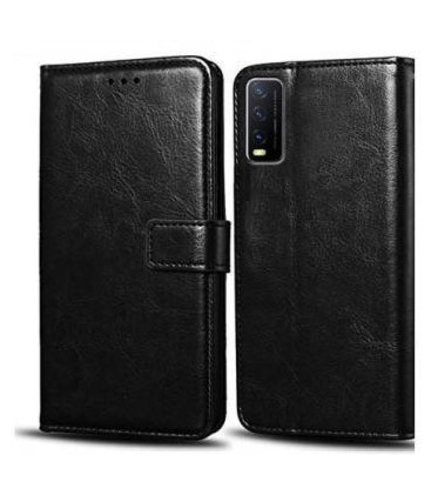     			Vivo Y20i Flip Cover by NBOX - Black Viewing Stand and pocket