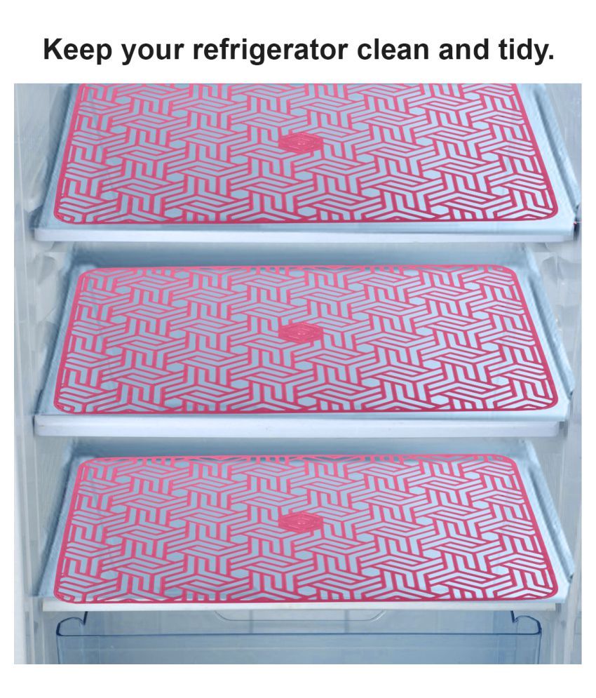     			E-Retailer Set of 3 PVC Pink Fridge Mats