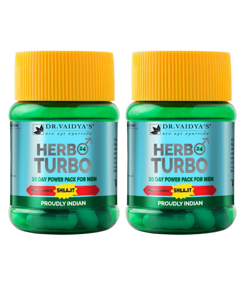     			Dr. Vaidya's Herbo24Turbo Capsules Ayurvedic Shilajit Vitalizer 30 Day Power Pack for Men Pack of 2