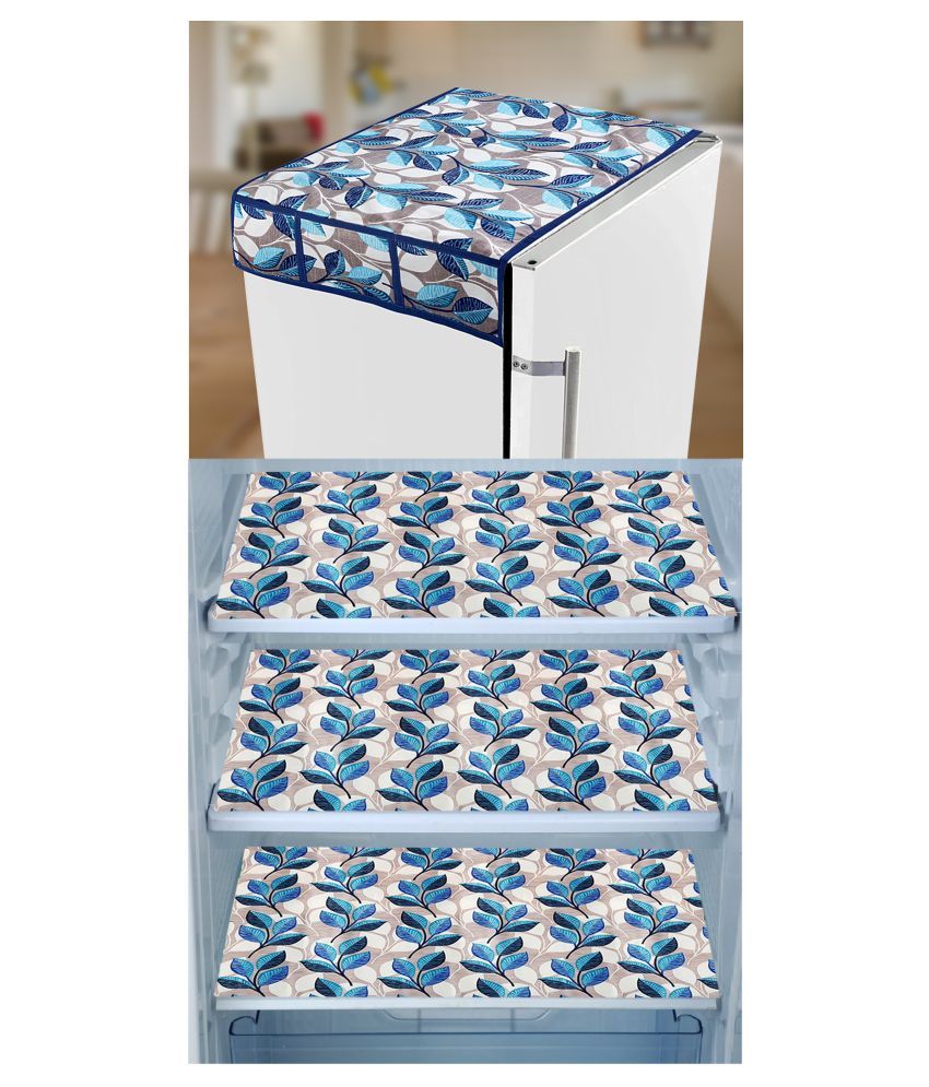     			E-Retailer Set of 4 PVC Blue Fridge Top Cover