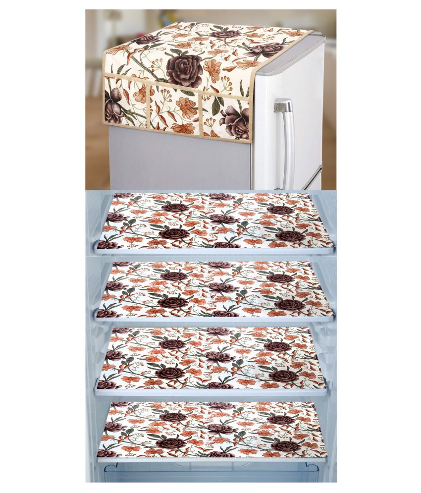     			E-Retailer Set of 5 PVC Brown Fridge Top Cover