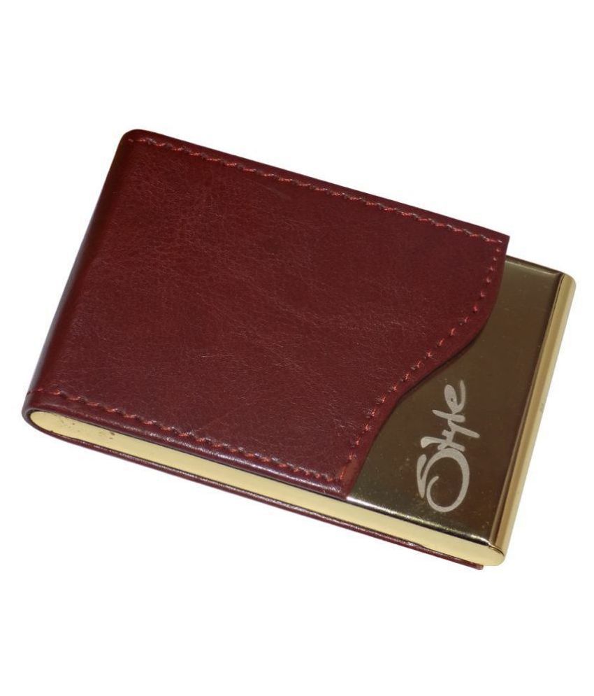     			STYLE SHOES Leather Gold Brown Atm, Visiting , Credit Card Holder, Pan Card/ID Card Holder , Pocket wallet Genuine Accessory for Men and Women