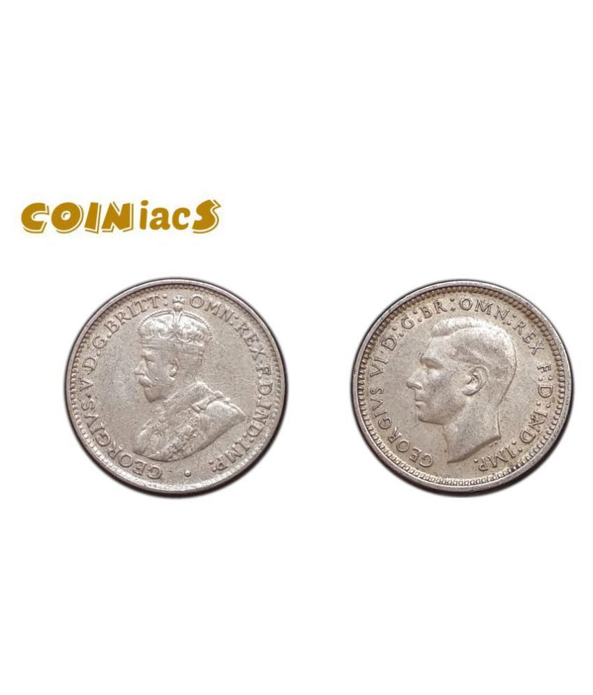     			Scarce Set of Three Pence Issued in the name of George V & George VI of British Dominion Australia (2 Coins Set)✧ High Collectible Grade, 100% Authenticity Assurance - COINIACS