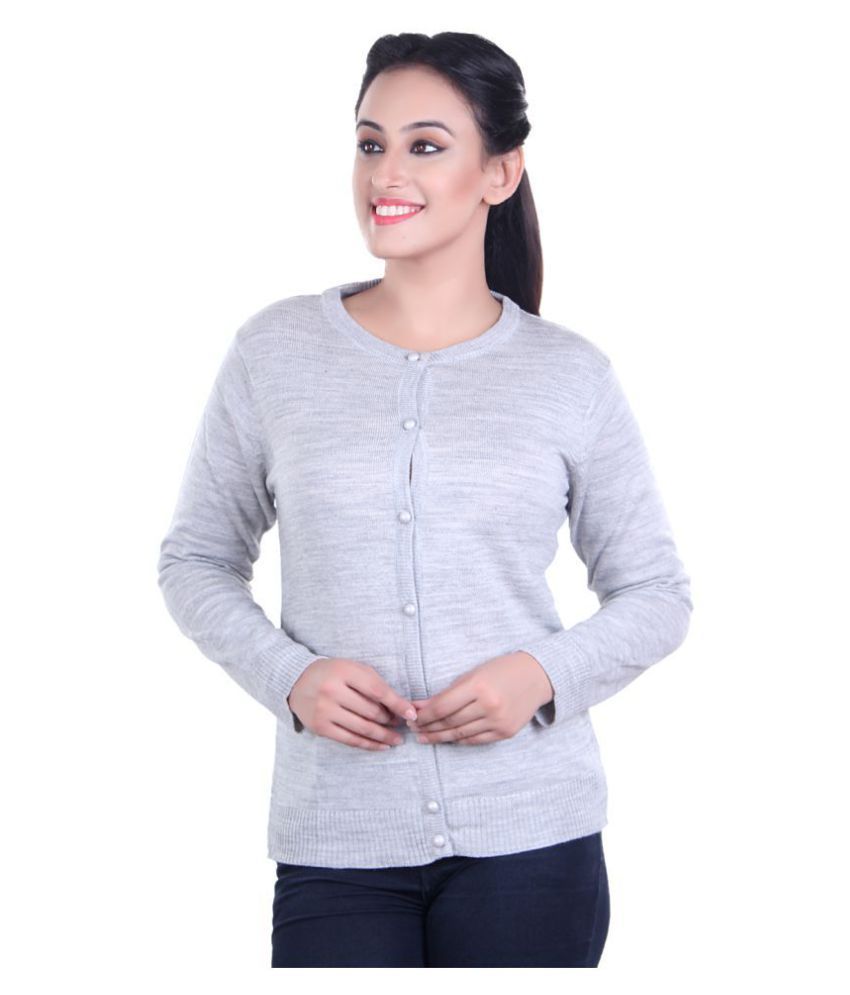     			Ogarti Acrylic Grey Buttoned Cardigans