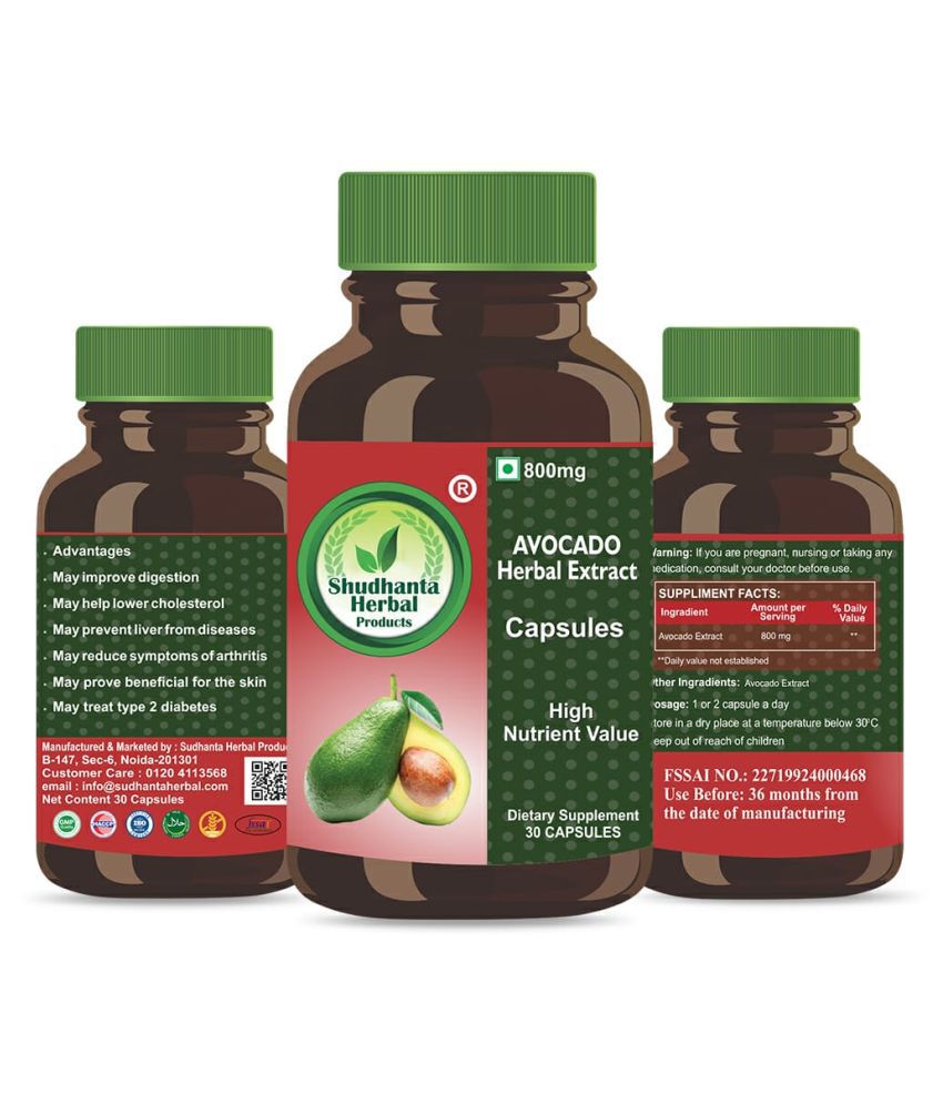 Shudhanta Herbal Products Avocado Capsule 30 gm: Buy Shudhanta Herbal ...