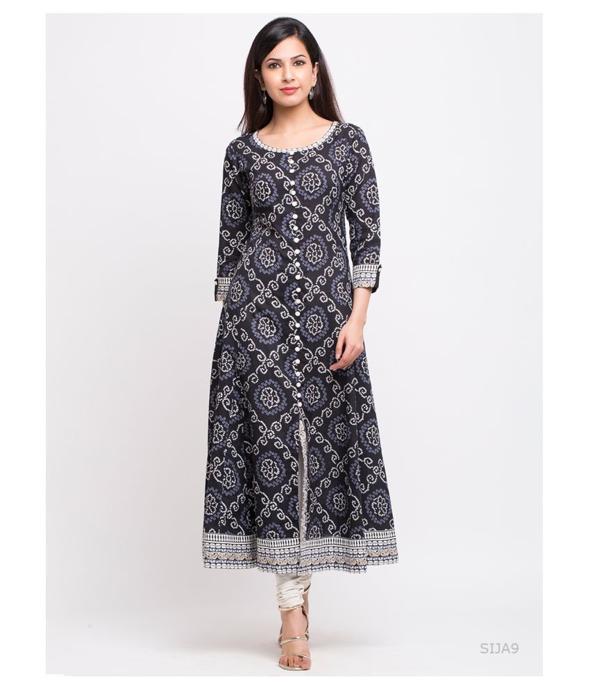 black and white anarkali kurti