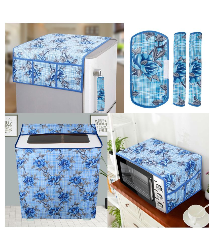     			E-Retailer Set of 6 Polyester Blue Fridge Top Cover