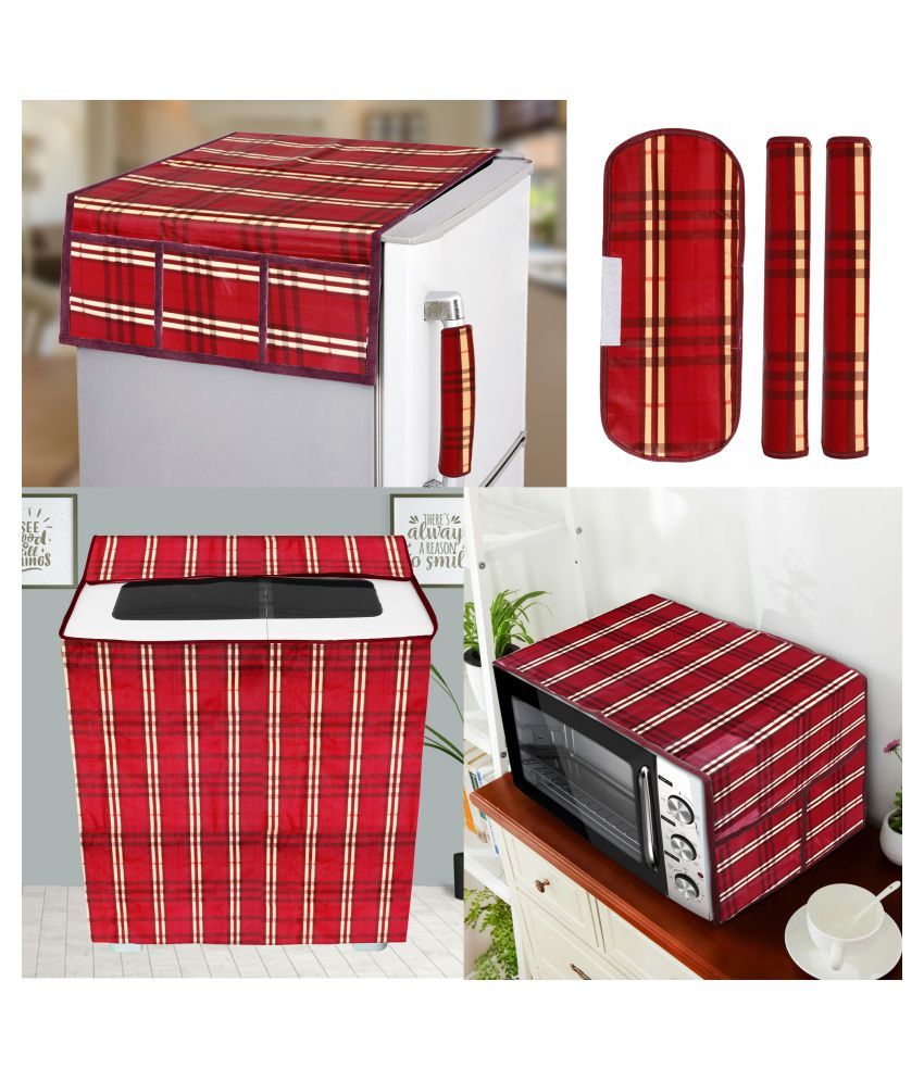     			E-Retailer Set of 6 PVC Red Fridge Top Cover