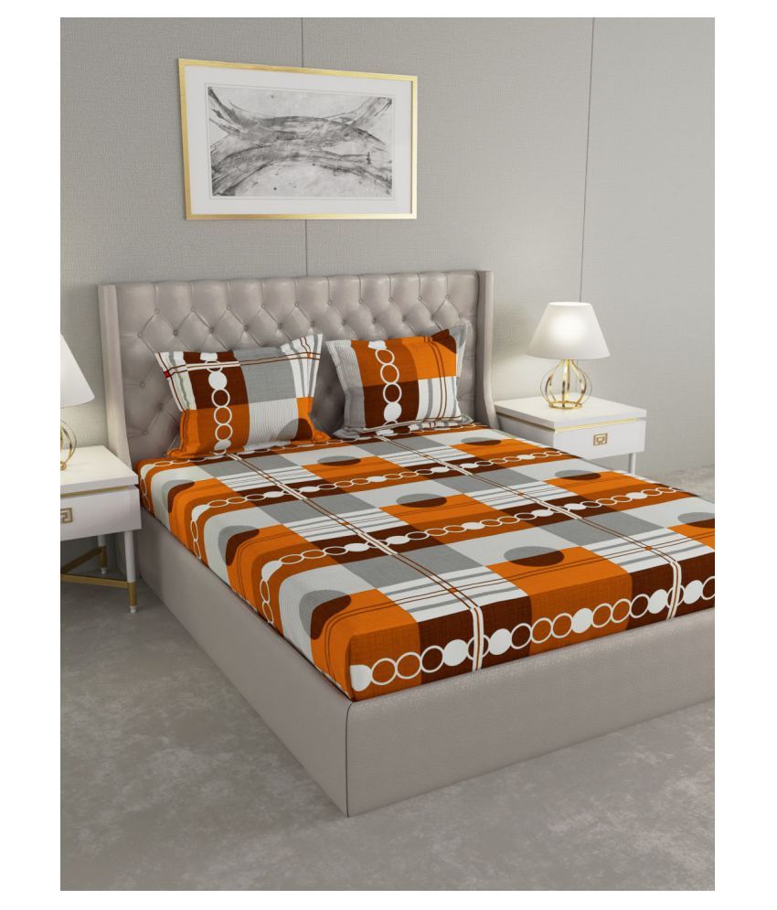 Raymond Home Cotton Double Bedsheet with 2 Pillow Covers ( 220 cm x 240