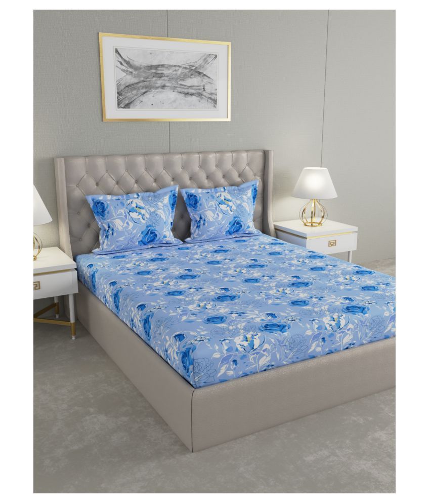 Raymond Home Cotton Double Bedsheet with 2 Pillow Covers ( 220 cm x 240