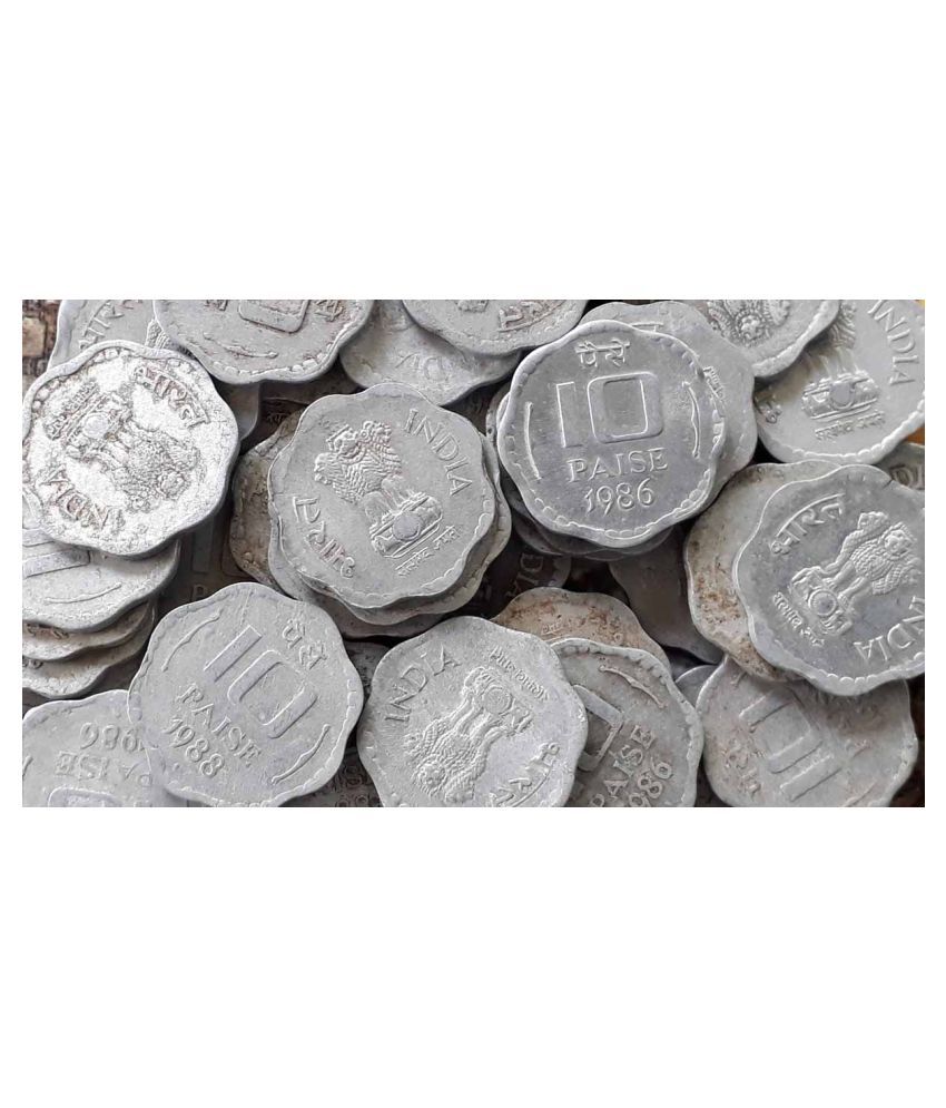     			5 KILO LOT - 10 P small ALUMINIUM MIXED YEARS Normal Condition - INDIA - 1983 1984 1985 1986 1987 1988 1989 1991