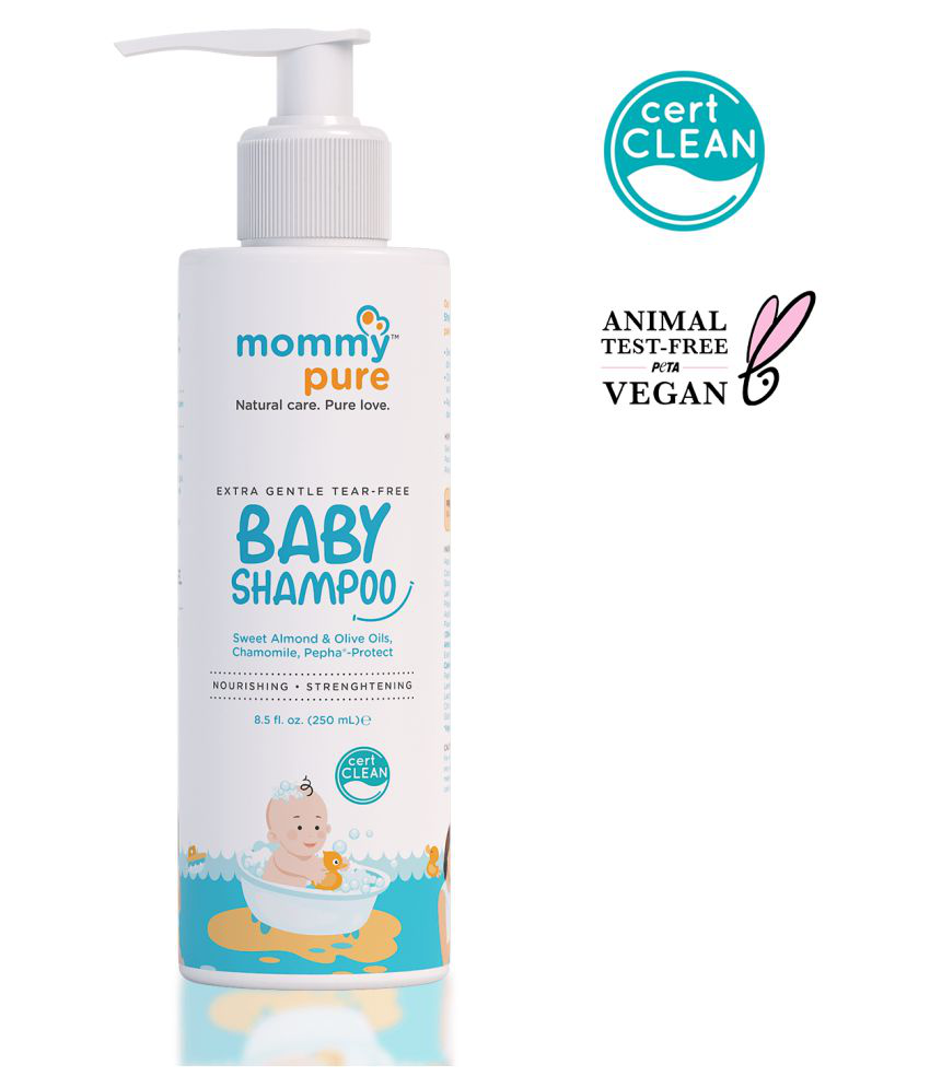 MommyPure Extra Gentle Tear-Free Baby Shampoo | Natural, Extra Gentle & Tear-Free Baby Shampoo | Dermatologically Tested - 250ml