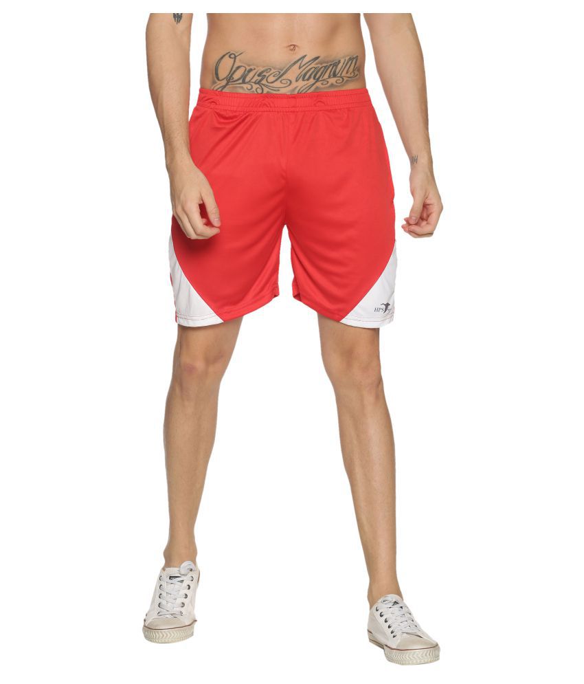     			HPS Sports Red Polyester Outdoor & Adventure Shorts