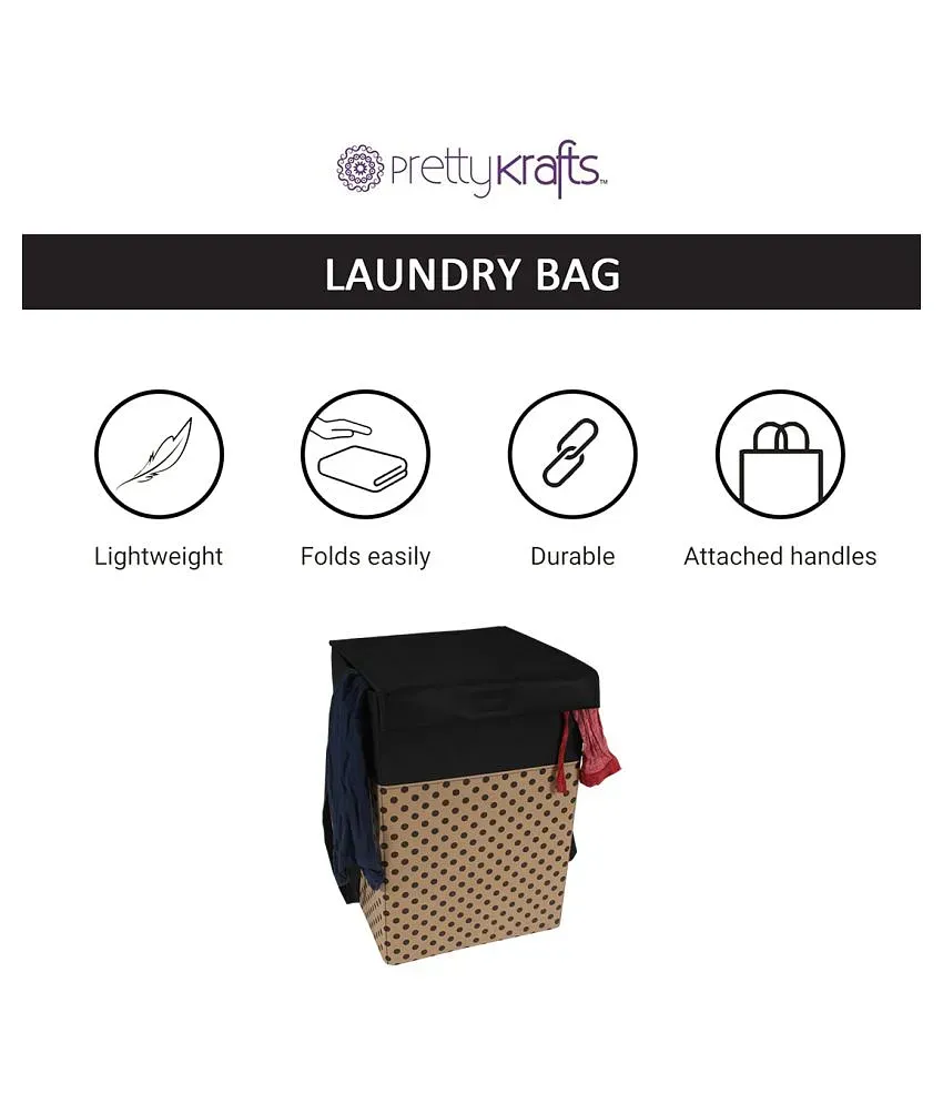 Buy PrettyKrafts Folding Laundry Basket for Clothes Toy Storage