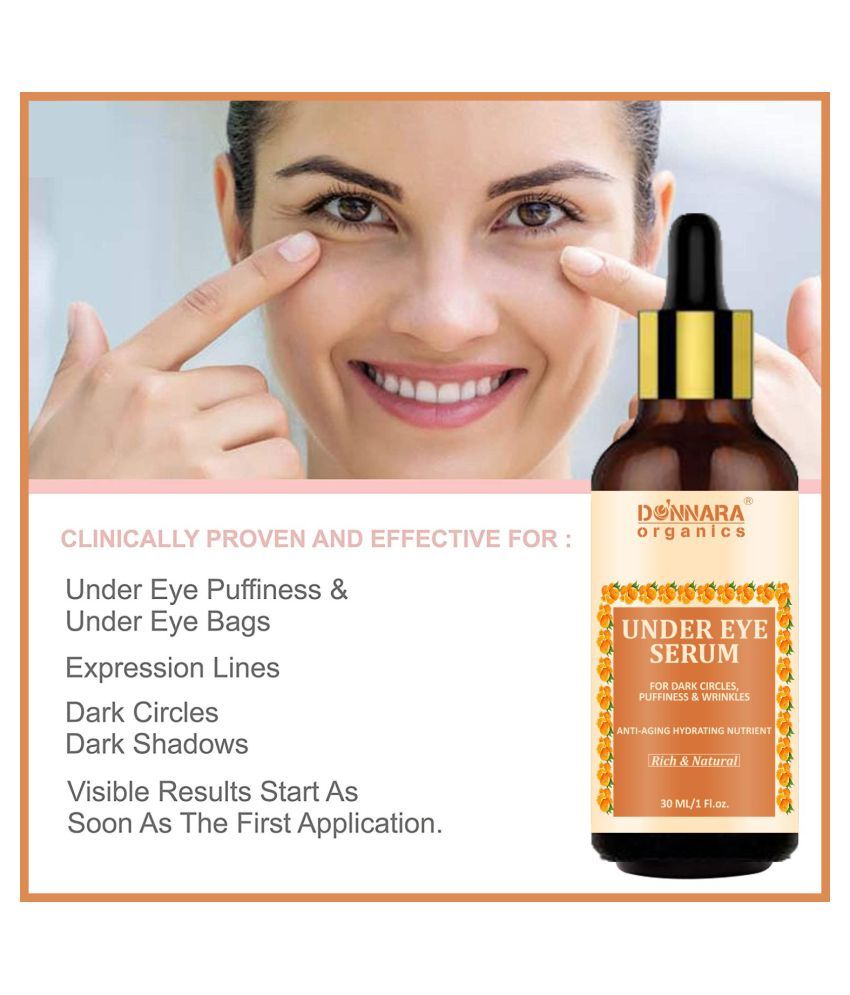 Donnara Organics Under Eye Serum Enriched with Vitamin C, B3 & E Face