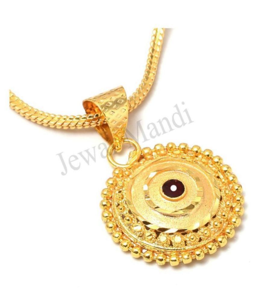     			Jewar Mandi Pendant Locket Chain Gold Plated Rich Look Long Size Latest Designer Daily Use Jewelry for Men Women, Boys Girls, Unisex