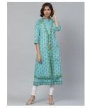 Yash Gallery - Blue Cotton Women's A-line Kurti