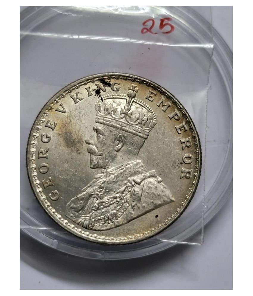 George V One Rupee 1919 Silver Coin UNC: Buy George V One Rupee 1919 ...