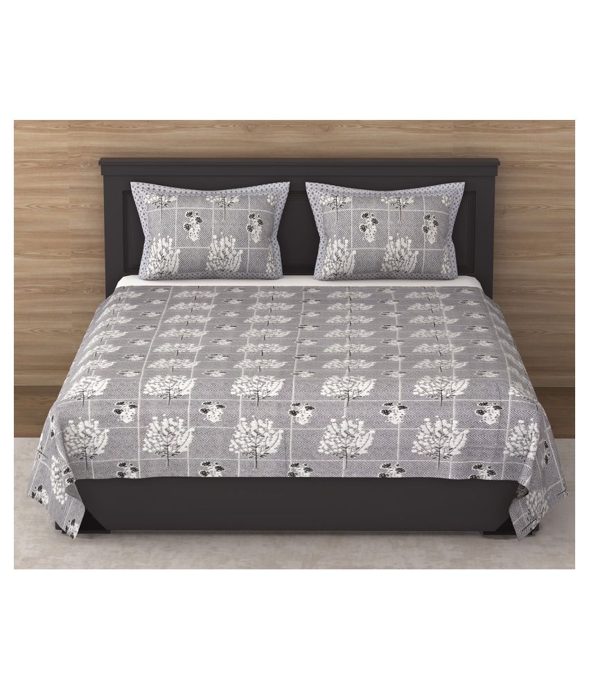 Varde Cotton Double Bedsheet with 2 Pillow Covers ( 274 cm x 254 cm