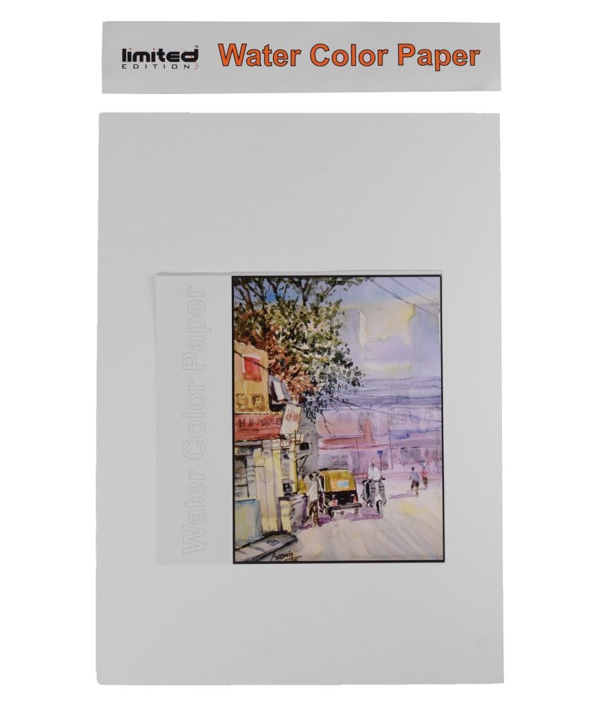     			Water Color Handmade Paper, 21 x 30 cm, ( A4 SIZE ) pack of 10 sheets, used for water, oil, pastel painting, pencil shading