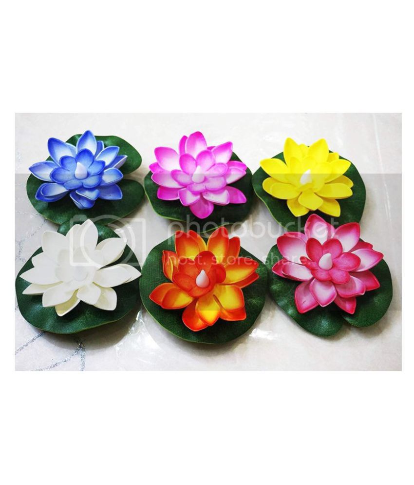 thrifkart FLOTING lotus LED Candle Multi - Pack of 6