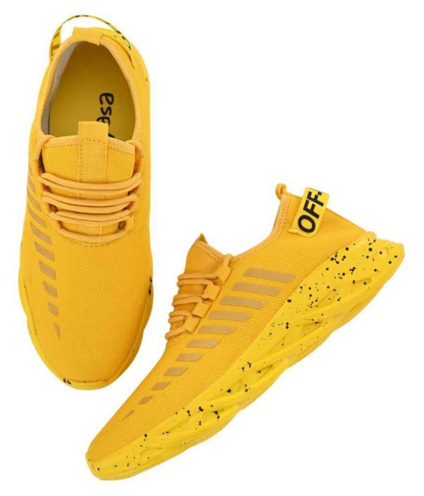yellow and gray shoes