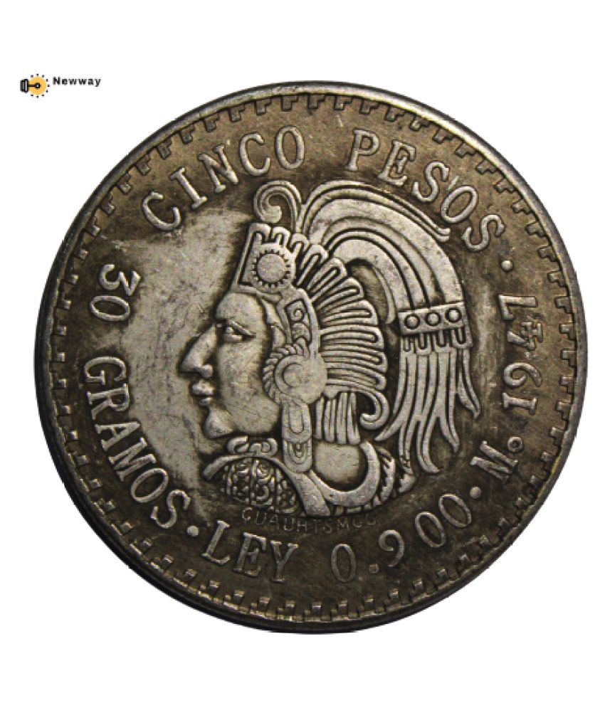     			5 Pesos 1947- Estados Unidos Mexicanos Country Mexico (Estados Unidos} Extremely Rare Issue Coin