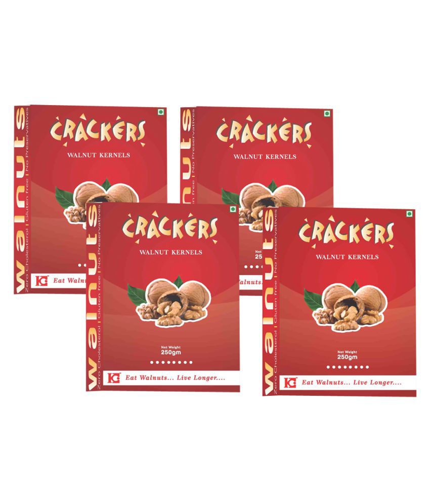 GO Crackers Kashmiri Brown Walnuts (Akhrot) Giri - 1 Kg (250gm x 4)