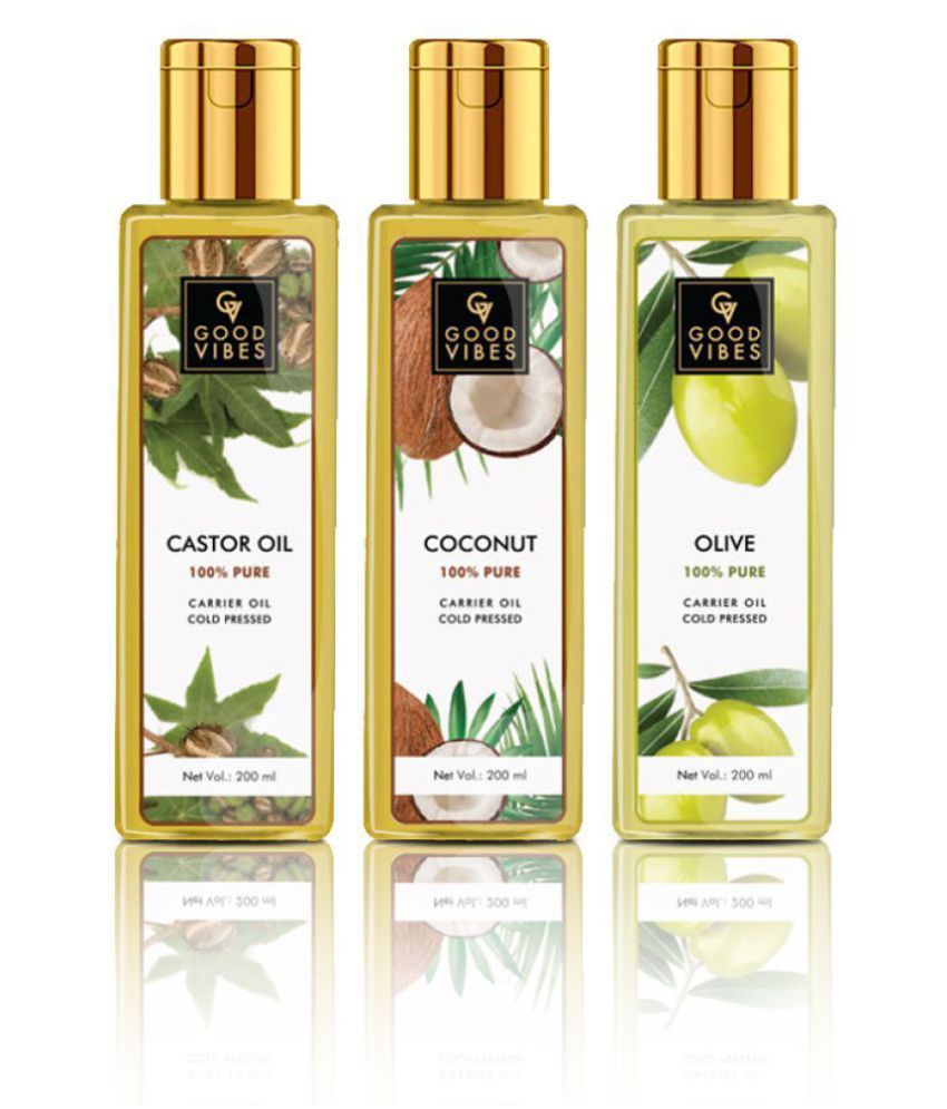 Good Vibes 100 Pure Cold Pressed Carrier Oil Combo (Set of 3