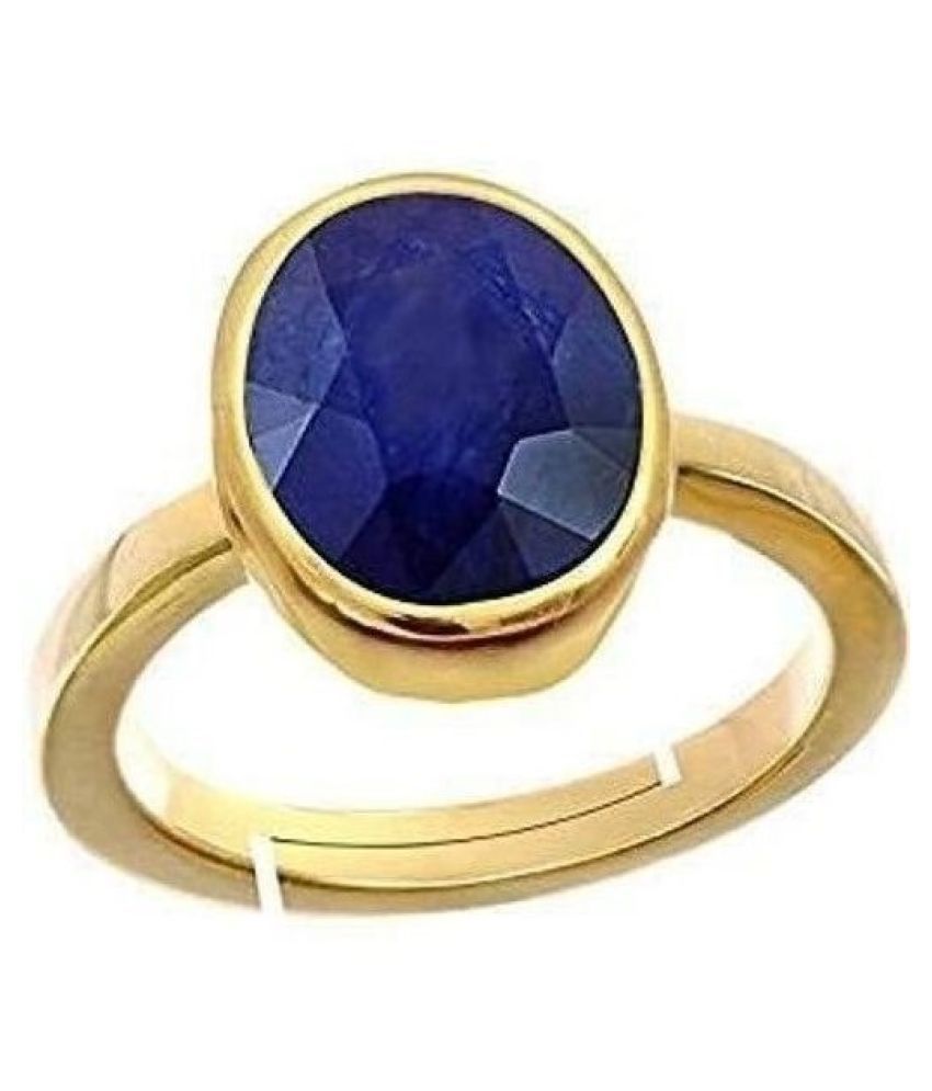 Natural Blue Sapphire Neelam Gold Plated adjustable Gemstone Ring for ...
