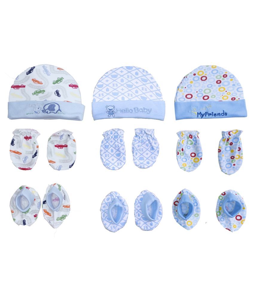 Newborn Baby Cap, Mittens & Booties Set Pack of 3 Buy Newborn Baby Cap, Mittens & Booties