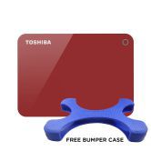 Toshiba Advance 1 TB USB 3.0  Red - (Free Bumper Case - Any color)