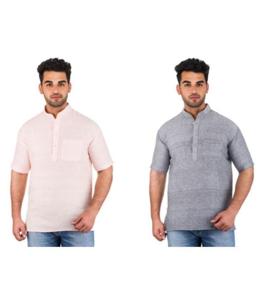     			DESHBANDHU DBK Multi 100 Percent Cotton Kurta Pack of 2