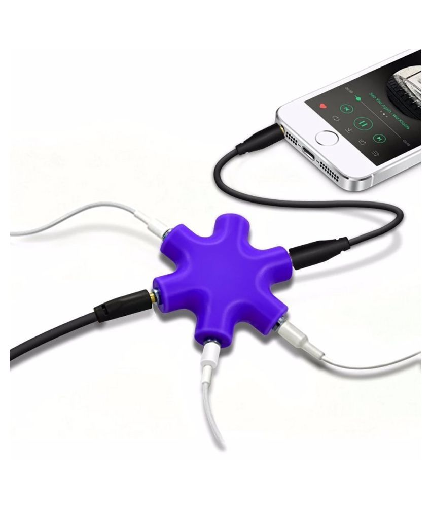 Winner 6 Port Multi Headphone RockStar Splitter purple RockStar AUX Splitter 0.1